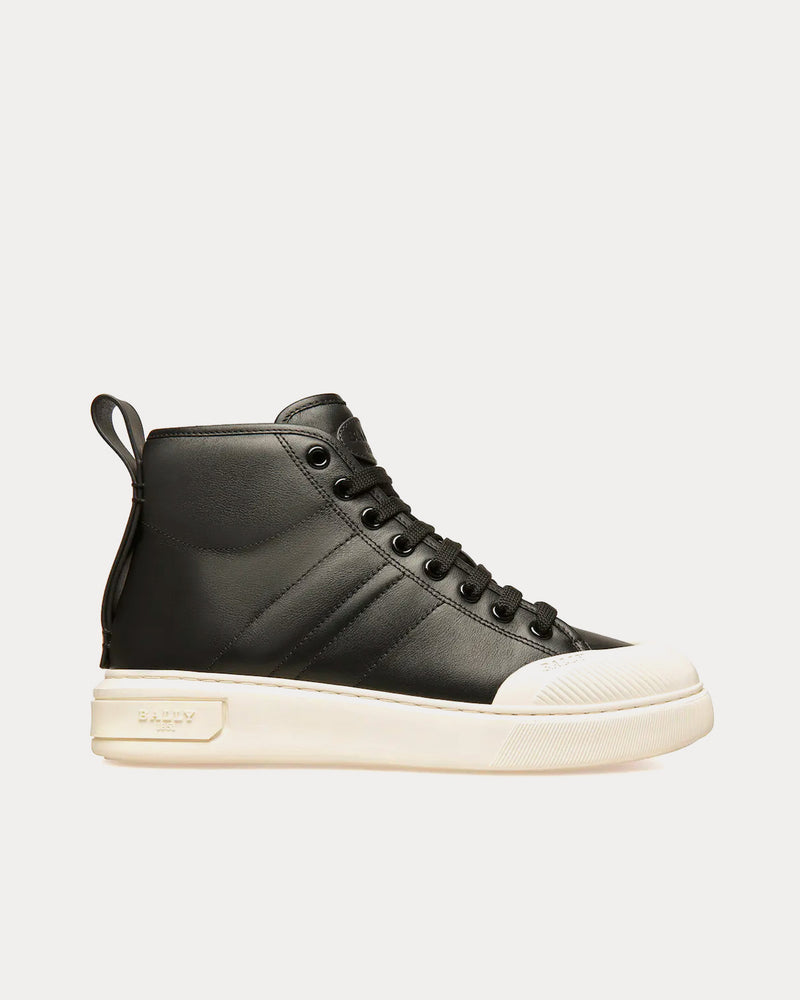 Bally Maren Leather Black High Top Sneakers - 1