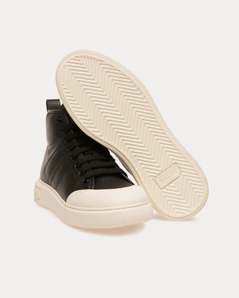 Bally Maren Leather Black High Top Sneakers - 3