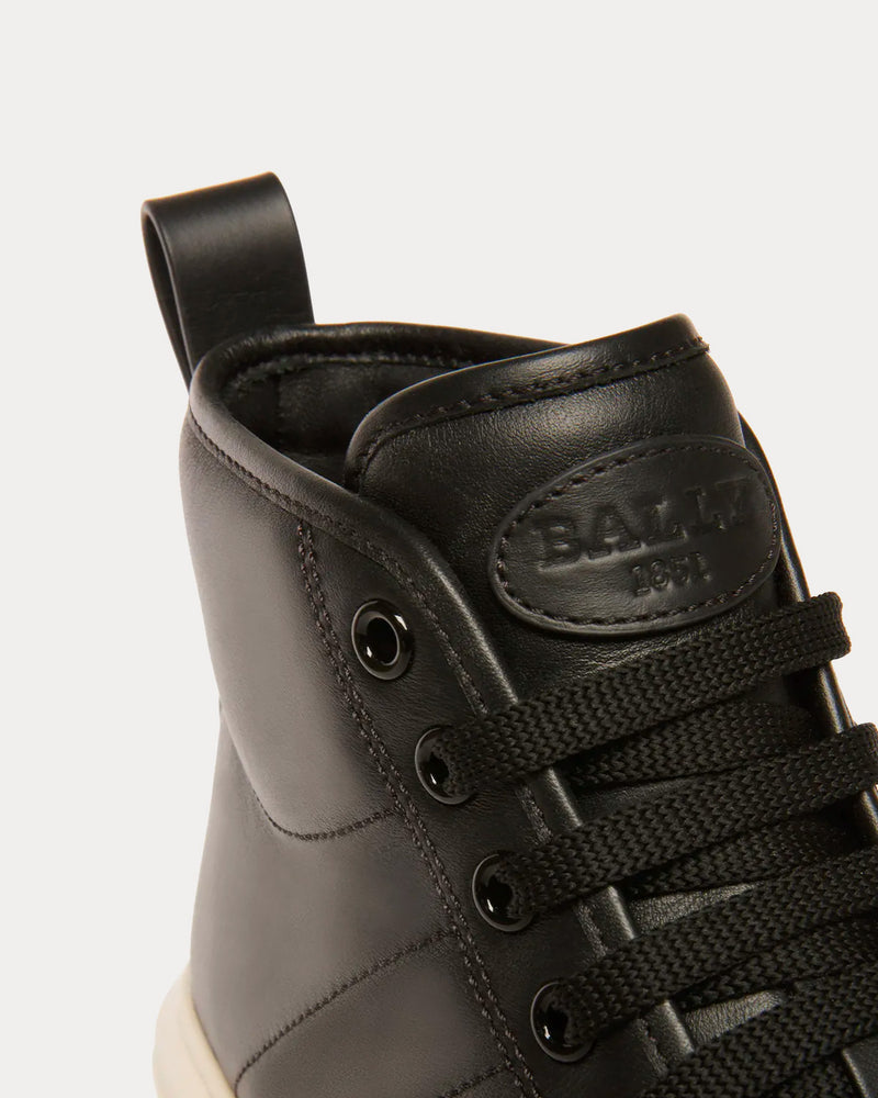 Bally Maren Leather Black High Top Sneakers - 5