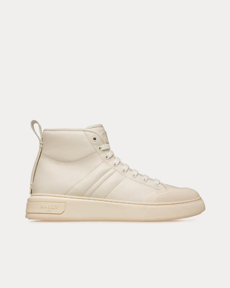 Bally Maren Leather White High Top Sneakers - 1