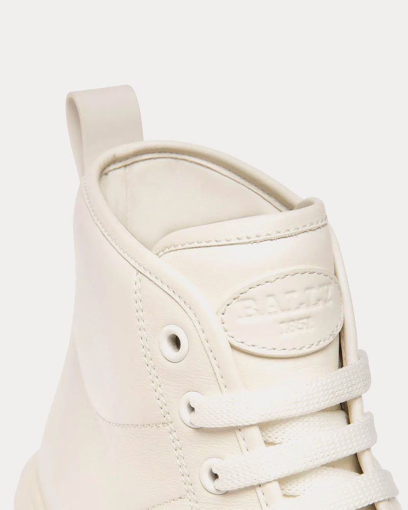 Bally Maren Leather White High Top Sneakers - 5