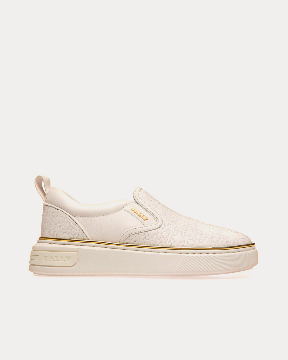 Bally Mardy Leather White Slip On Sneakers - 1