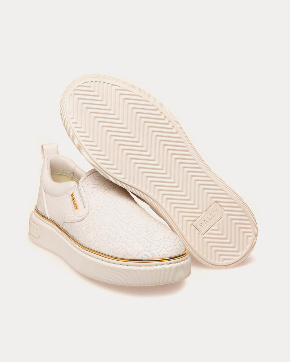 Bally Mardy Leather White Slip On Sneakers - 3