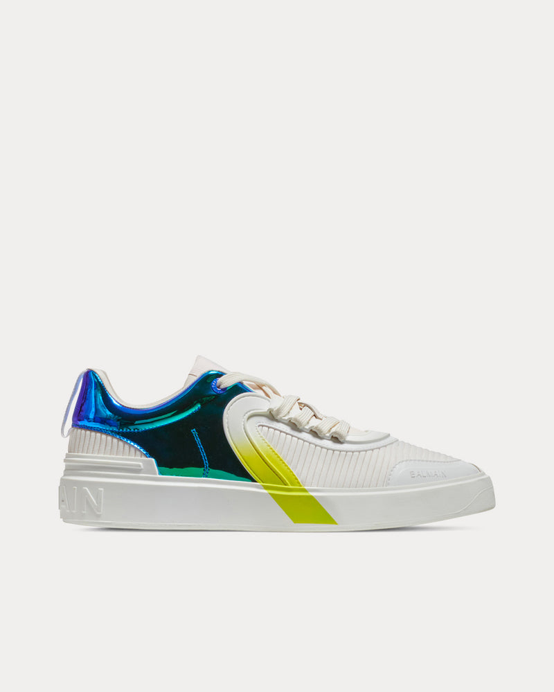 Balmain B-Skate Leather & Suede White / Multi Low Top Sneakers - 1