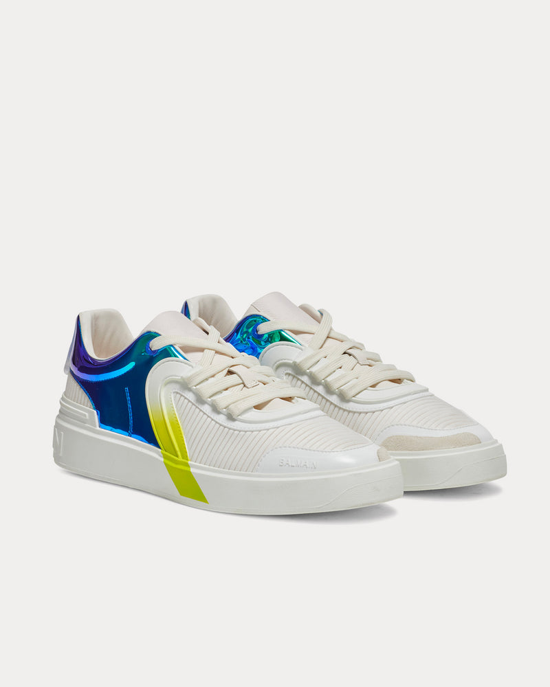 Balmain B-Skate Leather & Suede White / Multi Low Top Sneakers - 3