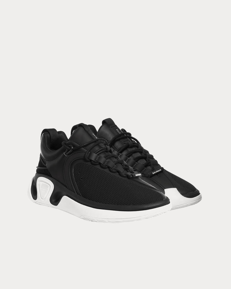 Balmain B-Runner Gummy Leather Black / White Low Top Sneakers - 2