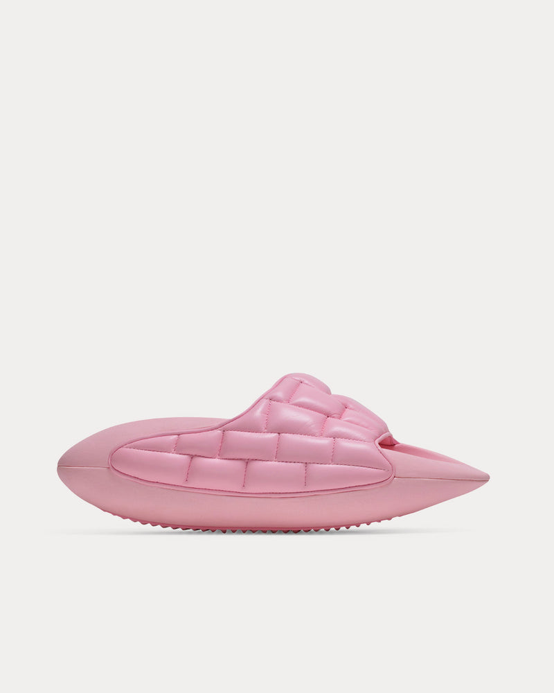 Balmain B-IT Quilted Leather Pink Mules - 1