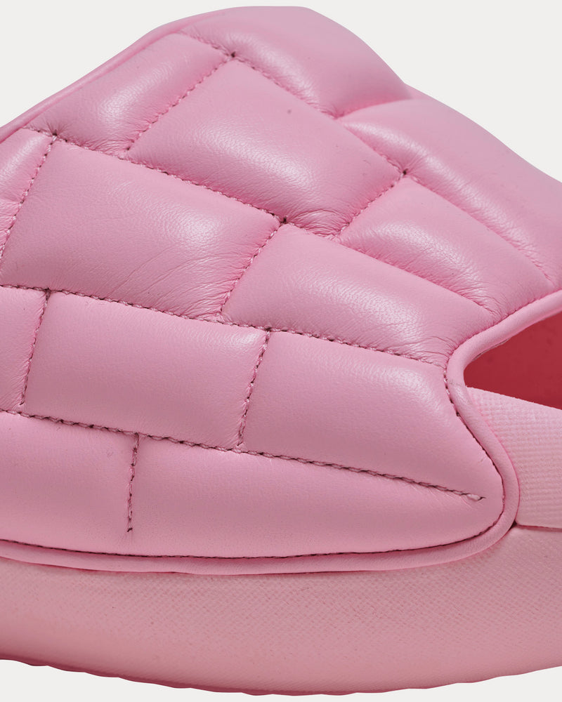 Balmain B-IT Quilted Leather Pink Mules - 5