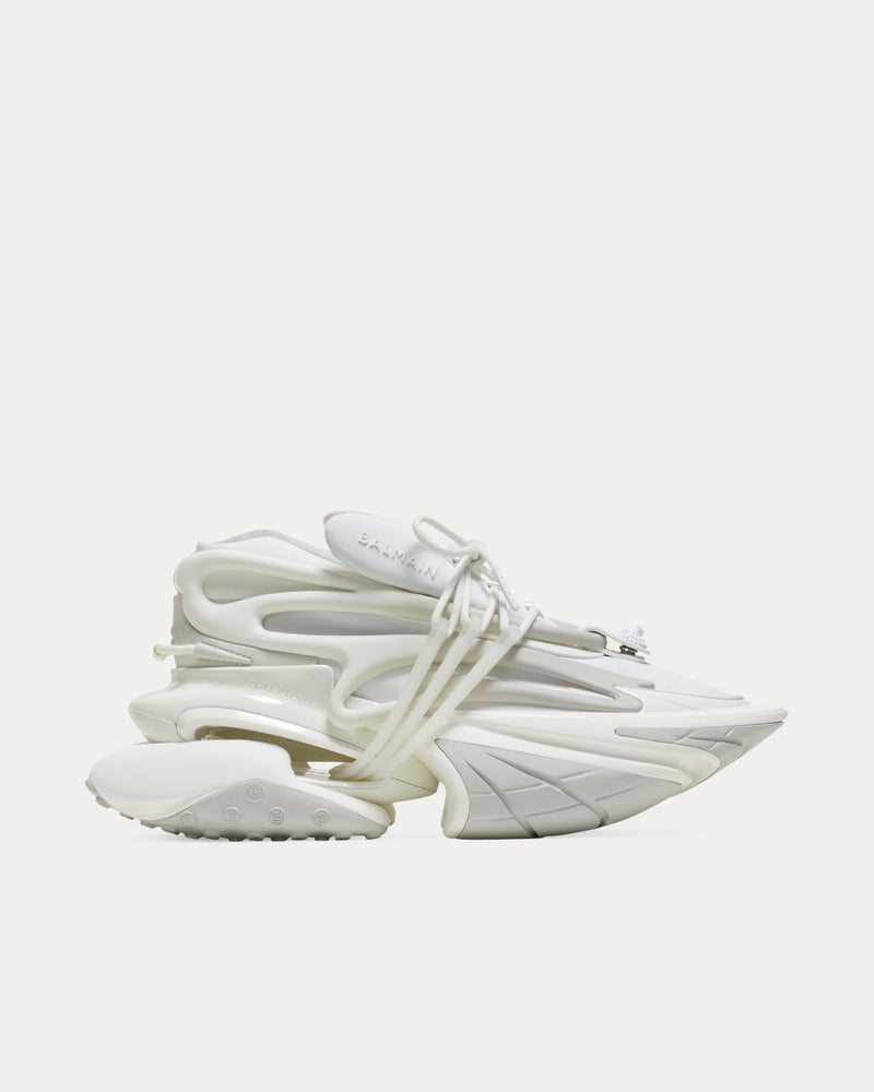 Balmain Unicorn Neoprene & Leather White Low Top Sneakers - 1