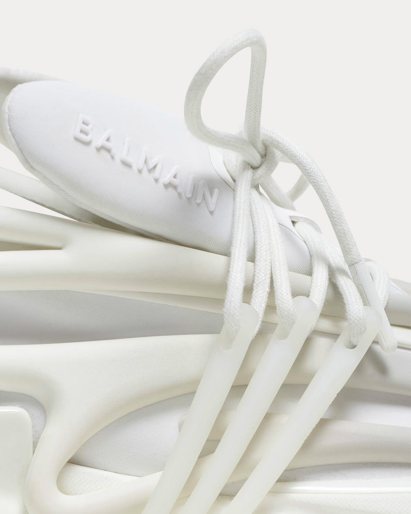 Balmain Unicorn Neoprene & Leather White Low Top Sneakers - 5