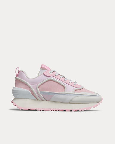 Balmain Racer Suede, Nylon & Mesh Pink Low Top Sneakers