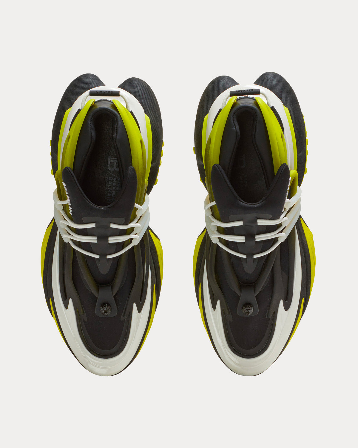 Balmain Unicorn Neoprene & Leather Yellow / Black Low Top Sneakers - 2