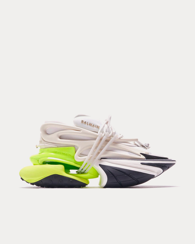 Balmain Unicorn White / Volt Low Top Sneakers - Sneak in Peace