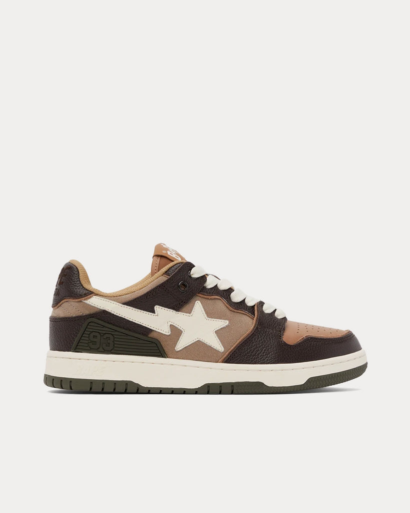 A Bathing APE SK8 STA Brown / Tan Low Top Sneakers - Sneak in Peace