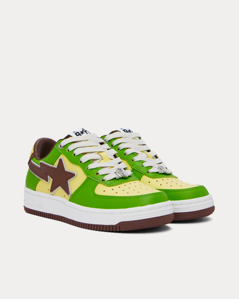 A Bathing APE Bape Sta Green / Yellow / Brown Low Top Sneakers - 2