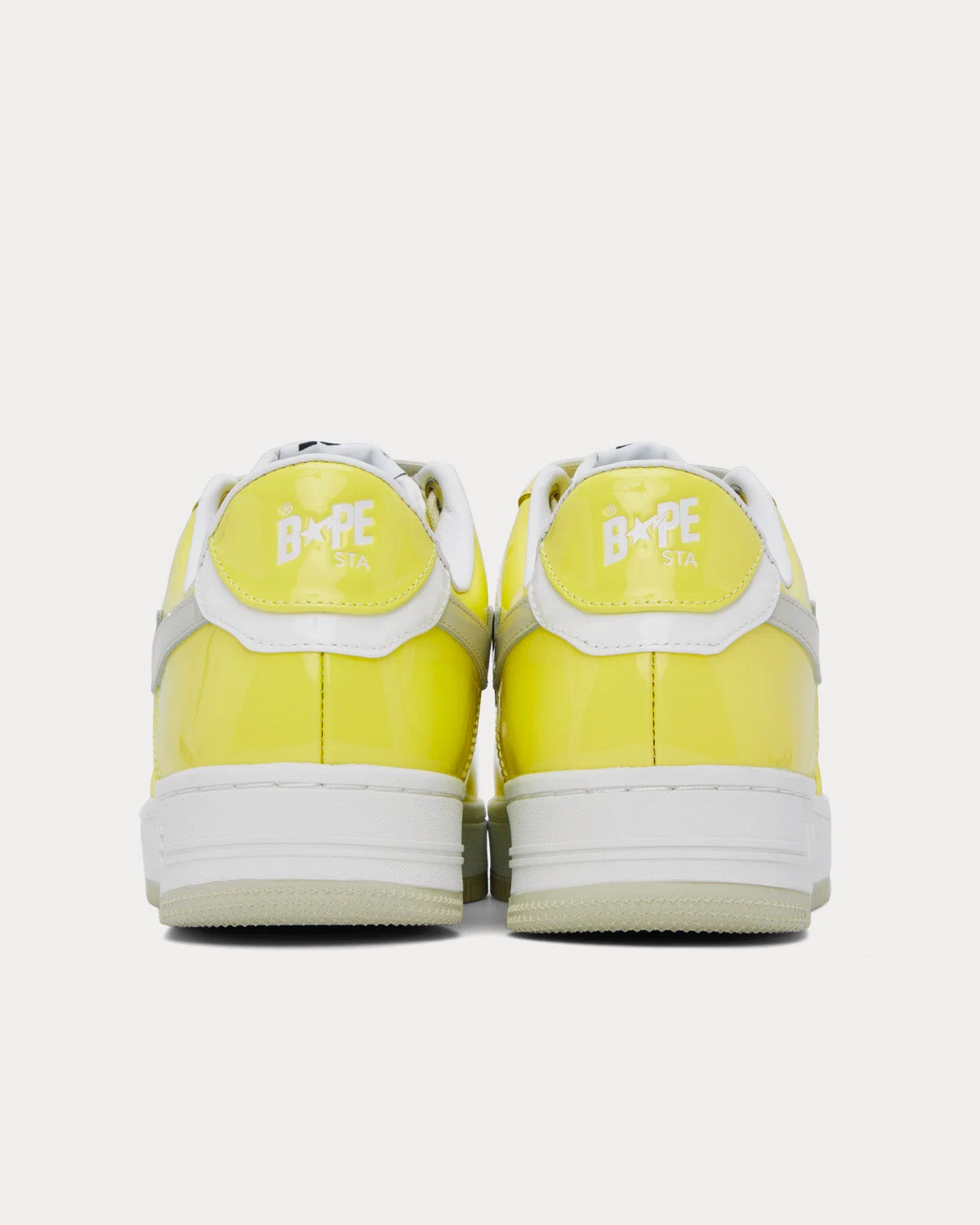 A Bathing APE Bape Sta Yellow / White / Beige Low Top Sneakers - 3