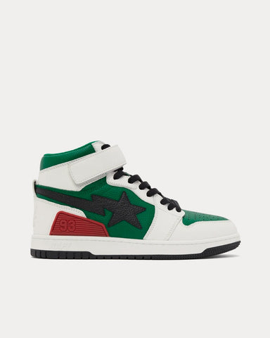 A Bathing APE Block STA White / Green High Top Sneakers