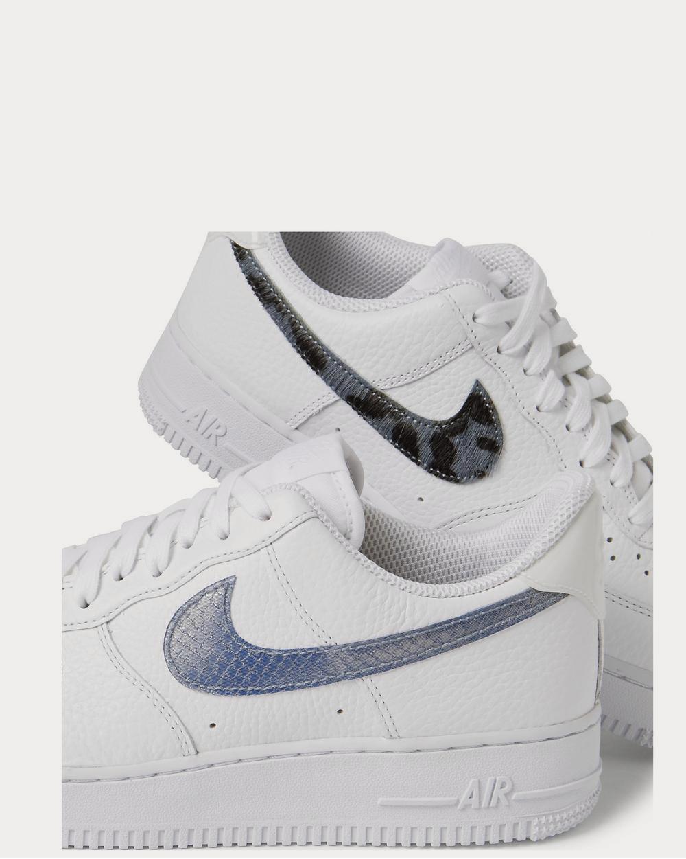 Nike Air Force 1 LV8 Calf Hair and Croc-Effect Full-Grain Leather White Low Top Sneakers - 4