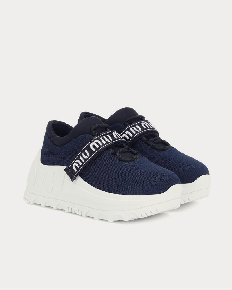 Miu Miu Platform Bleu Low Top Sneakers - 2