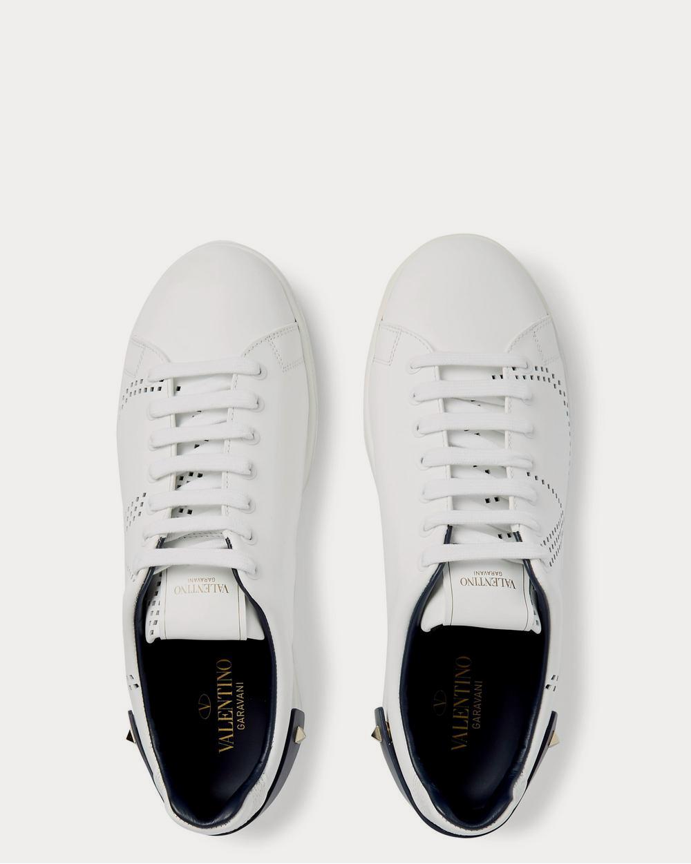 Valentino Net Perforated Leather  White low top sneakers - 6