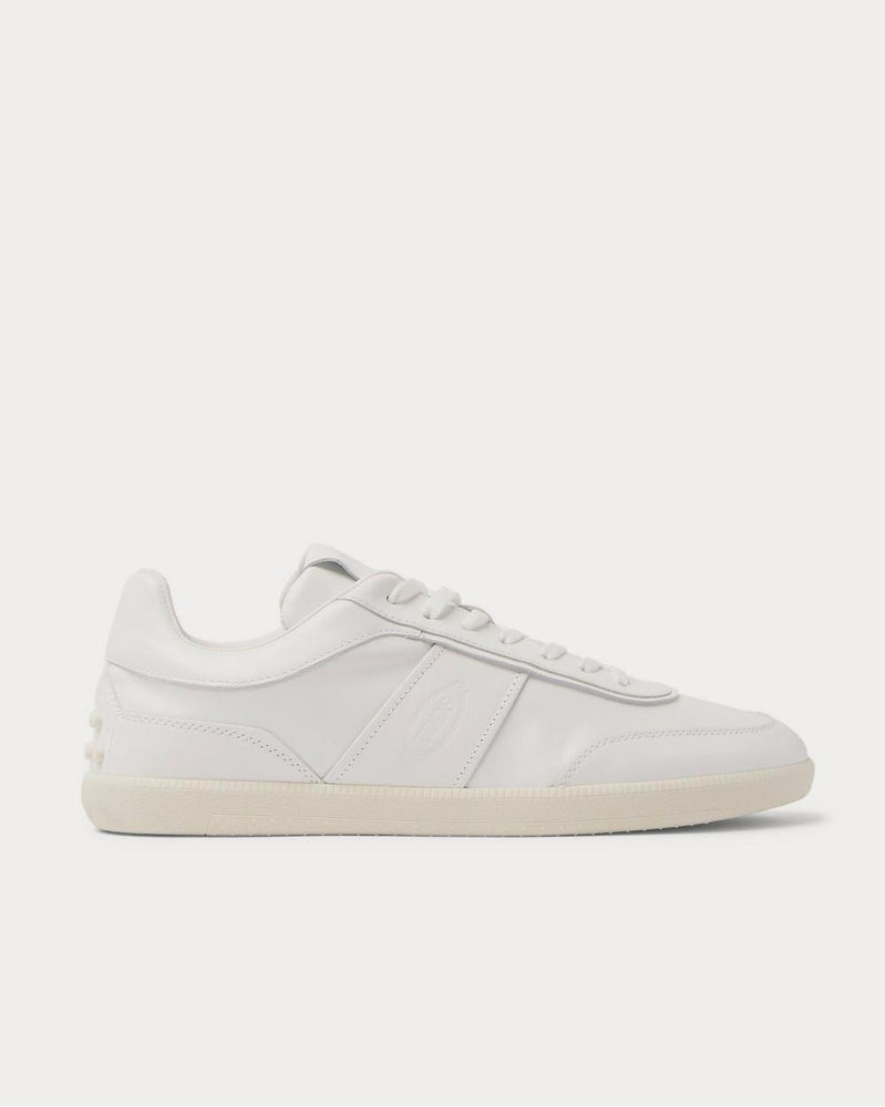 Tod's Logo-Debossed Leather  White low top sneakers - 1