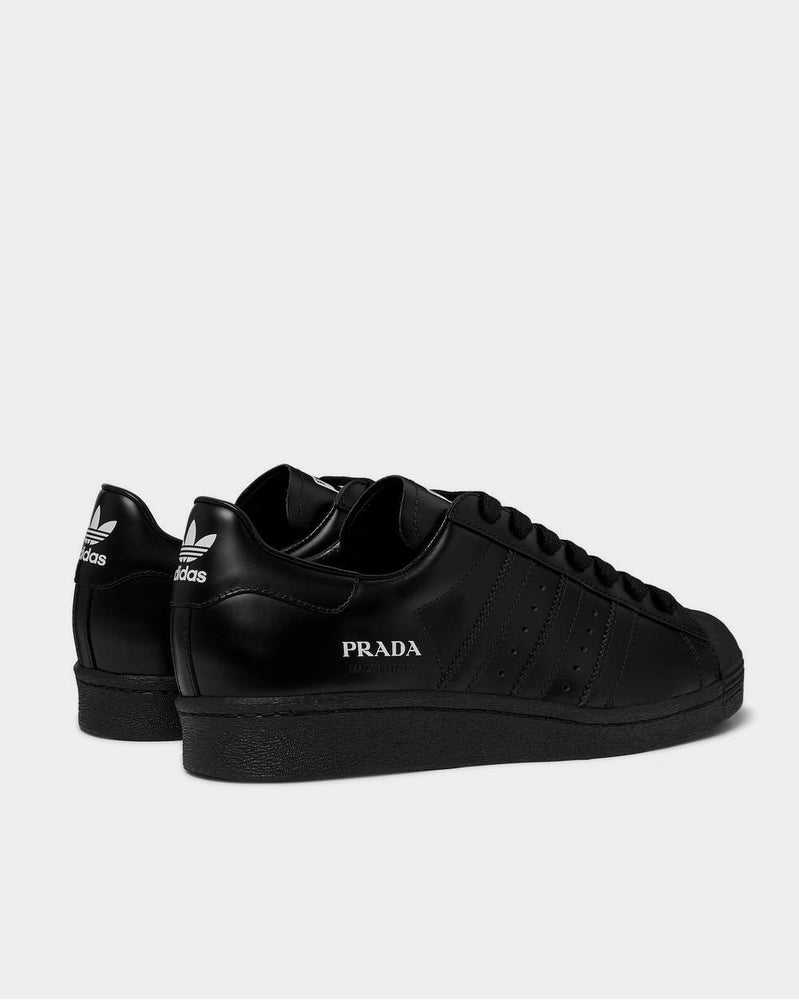 Adidas x Prada 450 Metallic Leather  Silver low top sneakers - 4