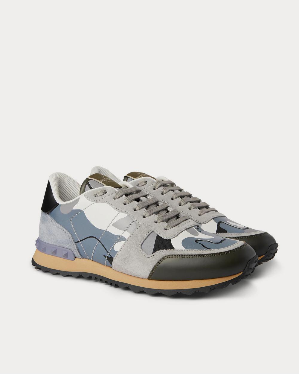 Valentino Rock Runner Suede, Leather and Canvas  Gray low top sneakers - 2