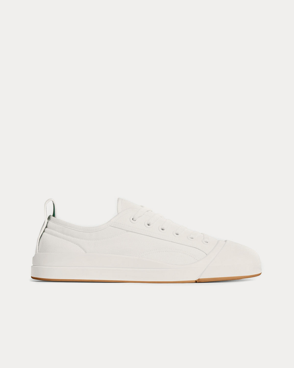 Bottega Veneta Vulcan Canvas Optic White Low Top Sneakers - 1