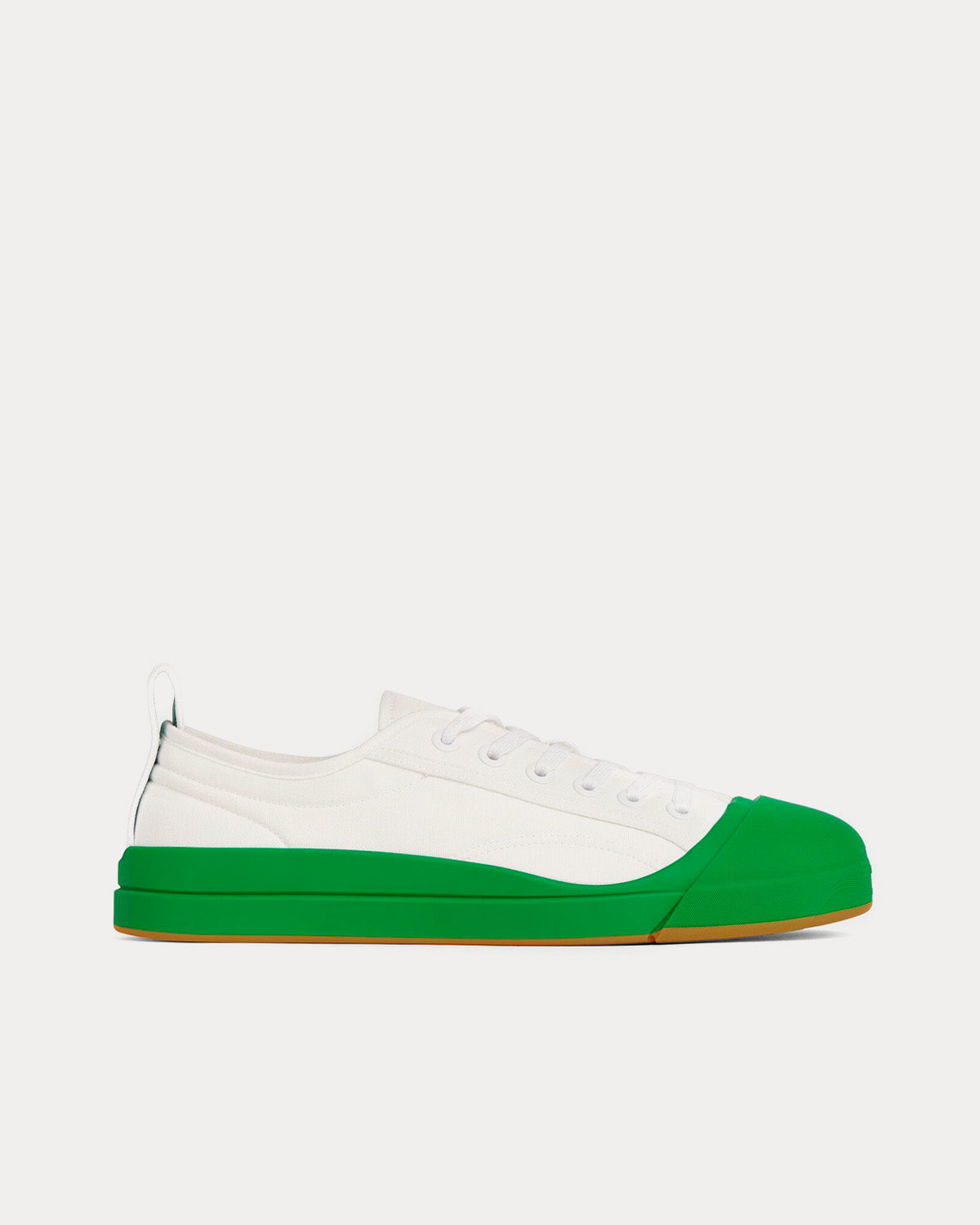 Bottega Veneta Vulcan Canvas Optic White / Parakeet Low Top Sneakers - 1