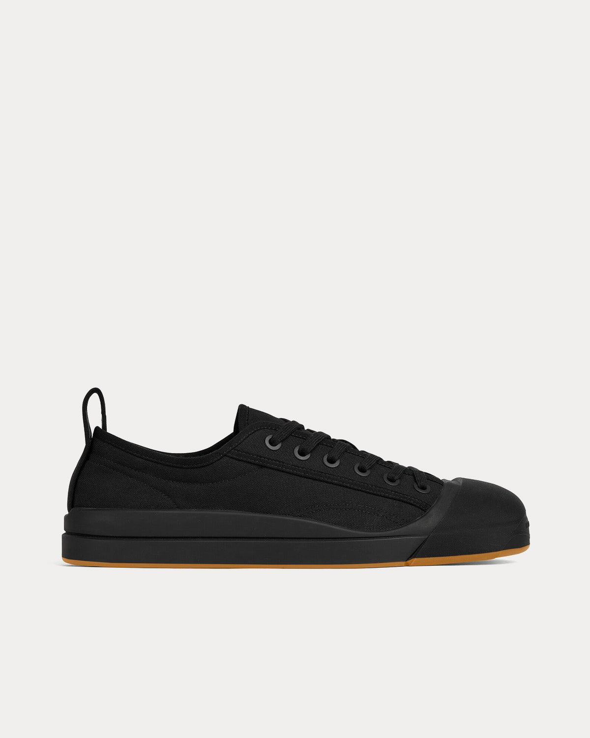 Bottega Veneta Vulcan Canvas Black Low Top Sneakers - 1