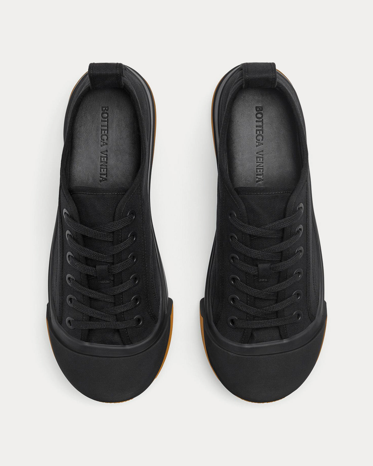 Bottega Veneta Vulcan Canvas Black Low Top Sneakers - 2