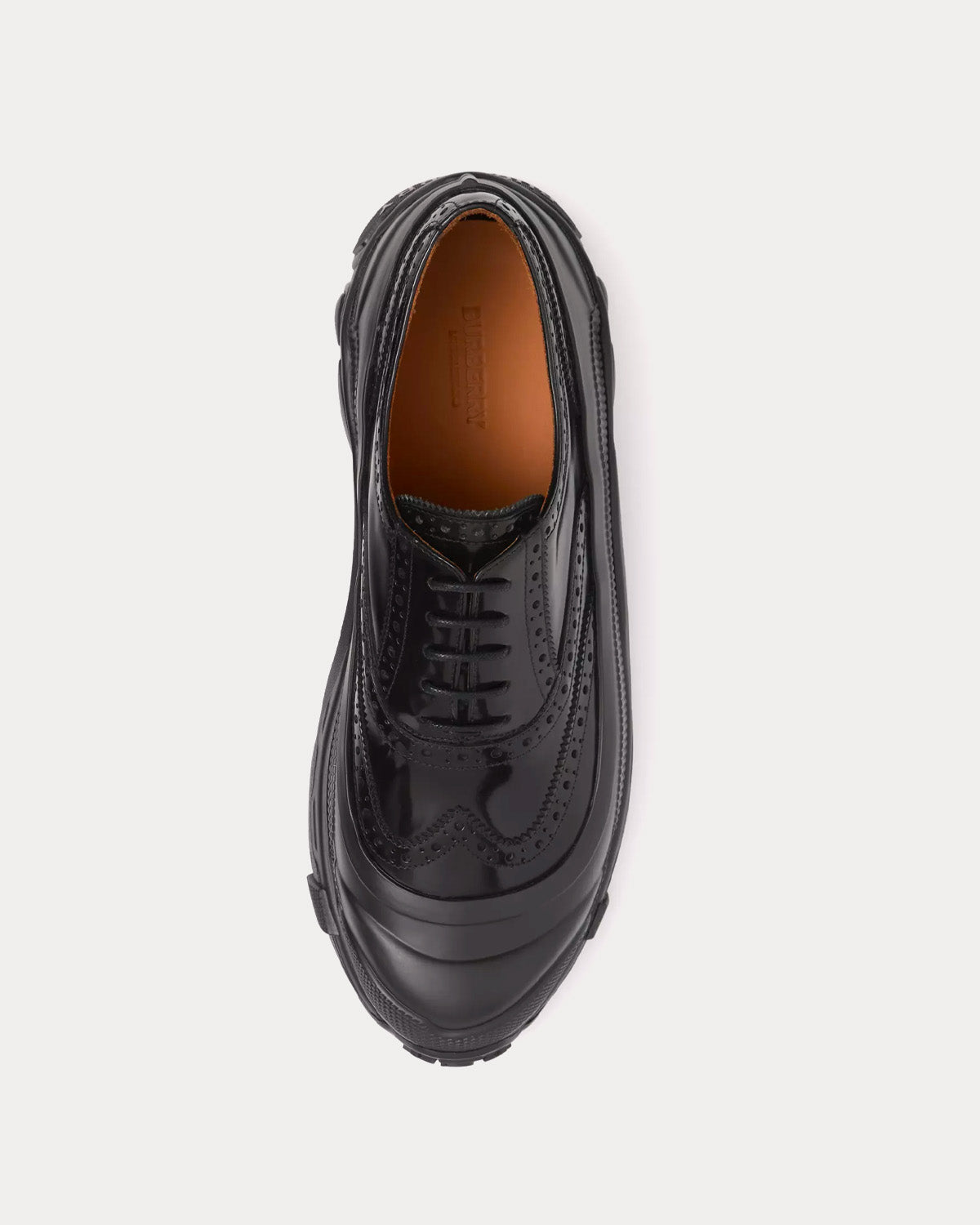 Burberry Brogue Detail Leather Black Low Top Sneakers - 2