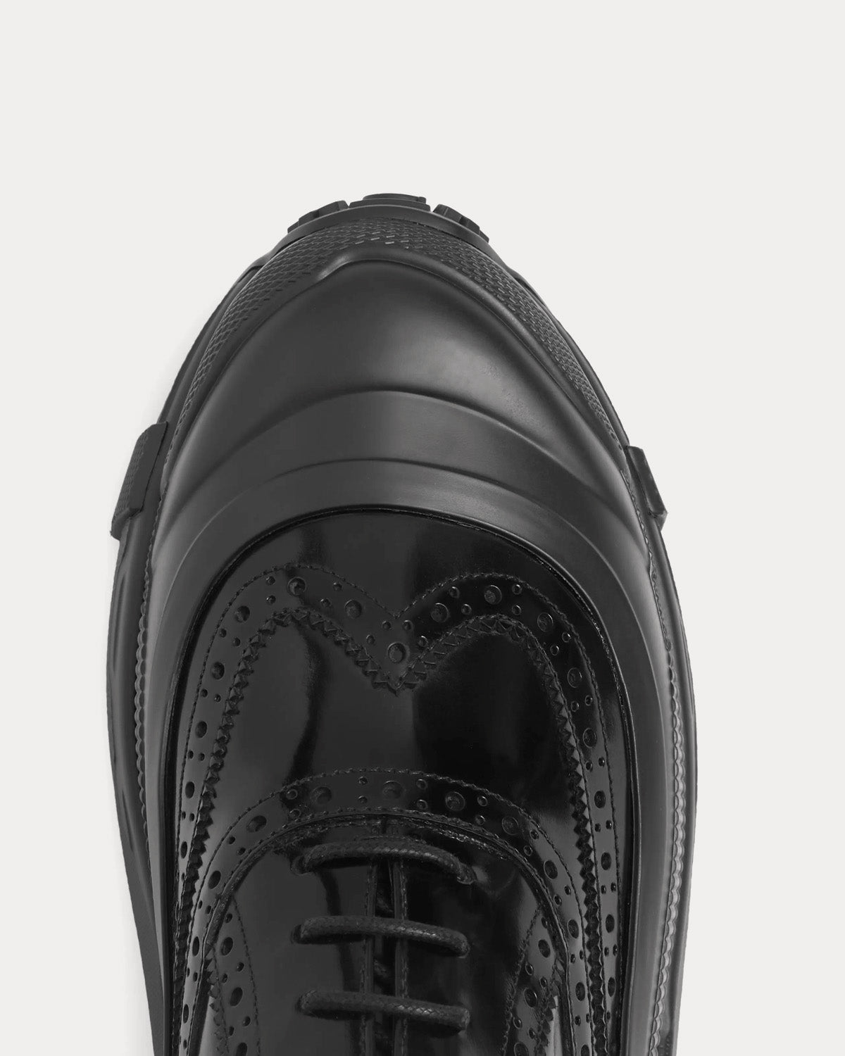 Burberry Brogue Detail Leather Black Low Top Sneakers - 5