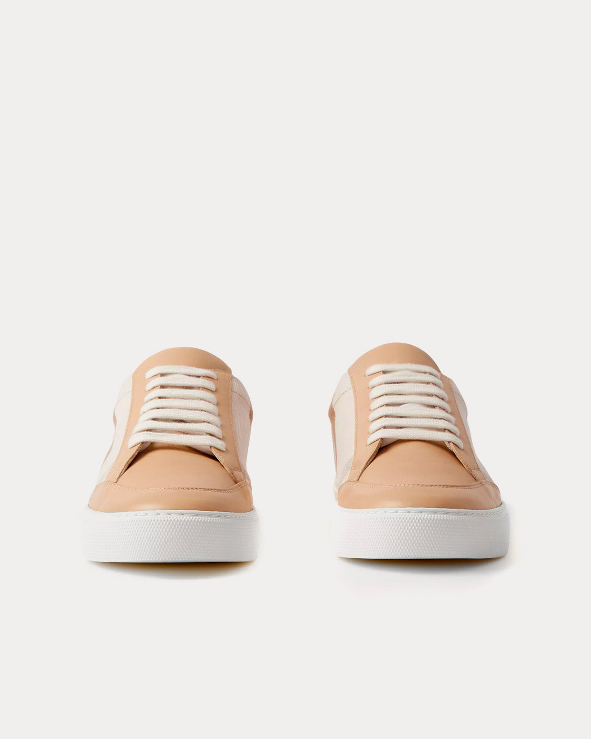 Burberry Check Cotton & Leather Soft Fawn Check Low Top Sneakers - 2