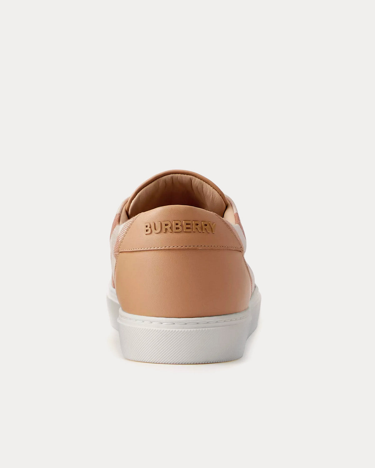 Burberry Check Cotton & Leather Soft Fawn Check Low Top Sneakers - 3