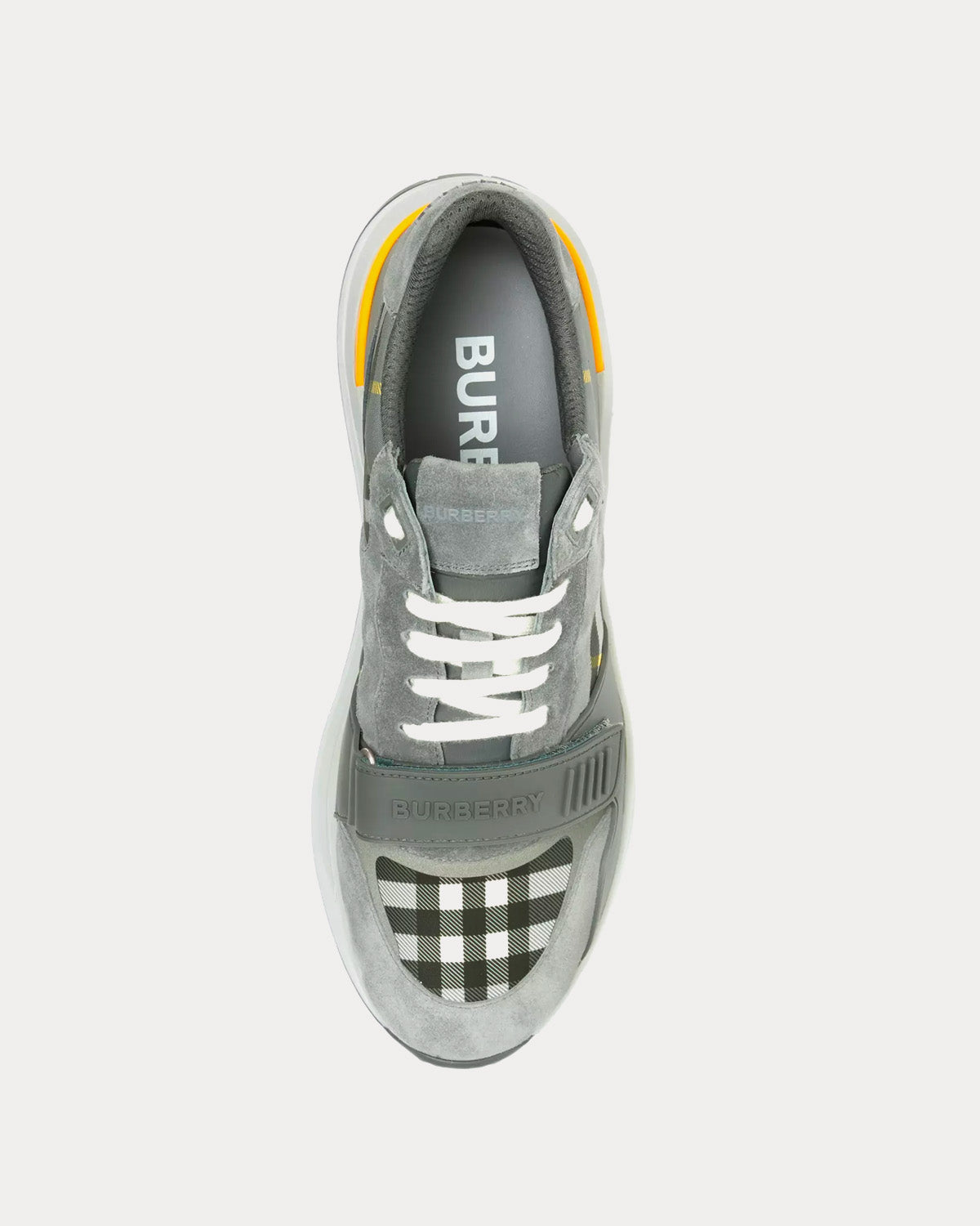 Burberry Check, Suede & Leather Storm Grey Low Top Sneakers - 2