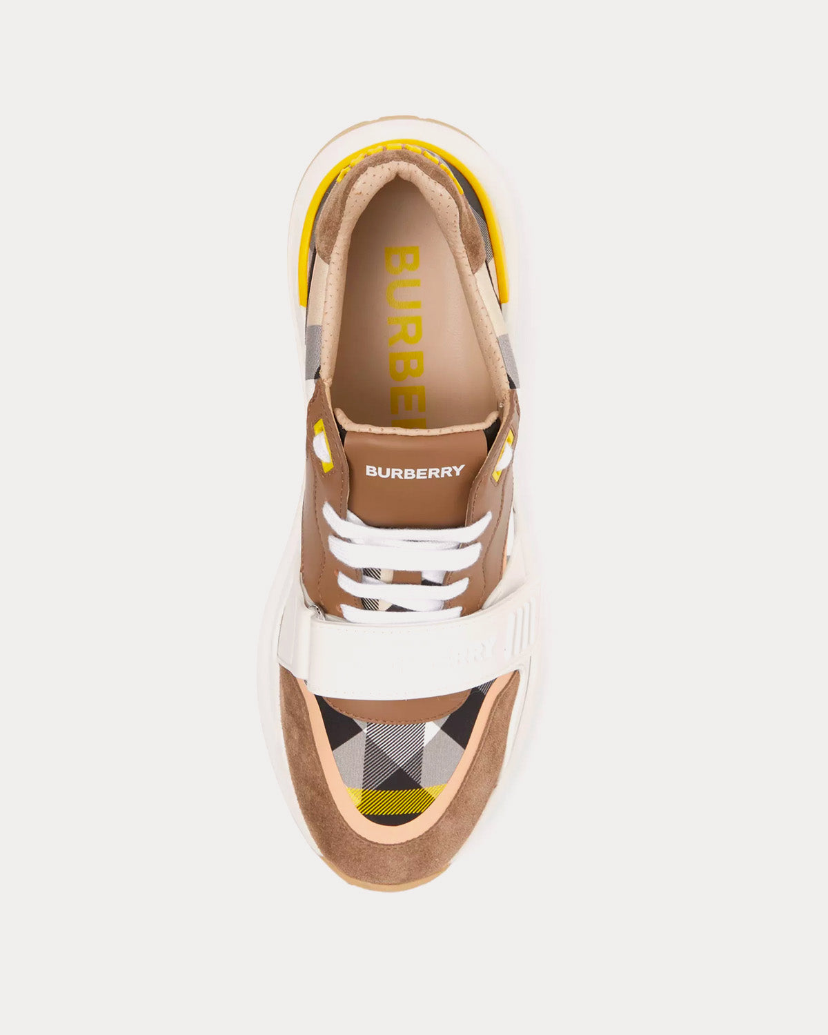 Burberry Check, Suede & Leather Wheat Low Top Sneakers - 2