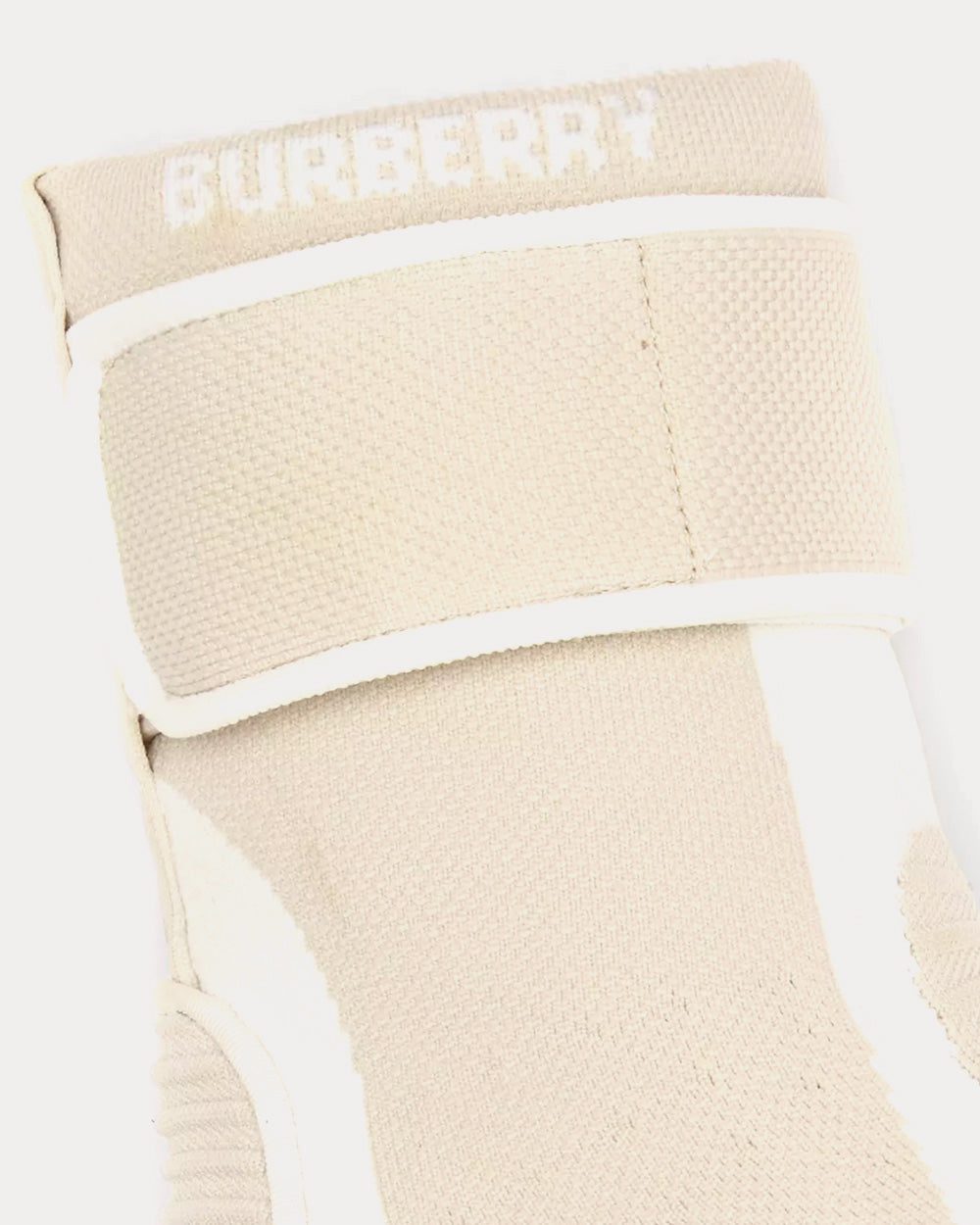 Burberry Knitted Stretch Nylon Sub Vanilla Beige High Top Sneakers - 4