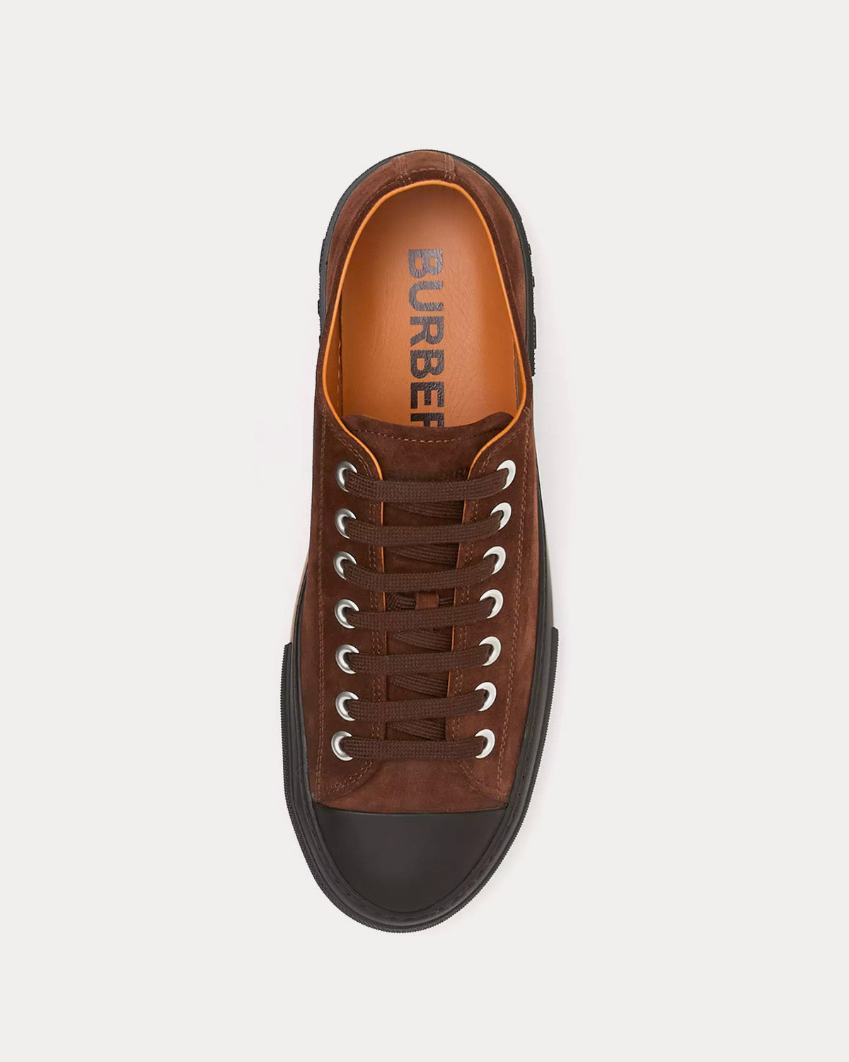 Burberry Logo Detail Suede Brown Low Top Sneakers - 2