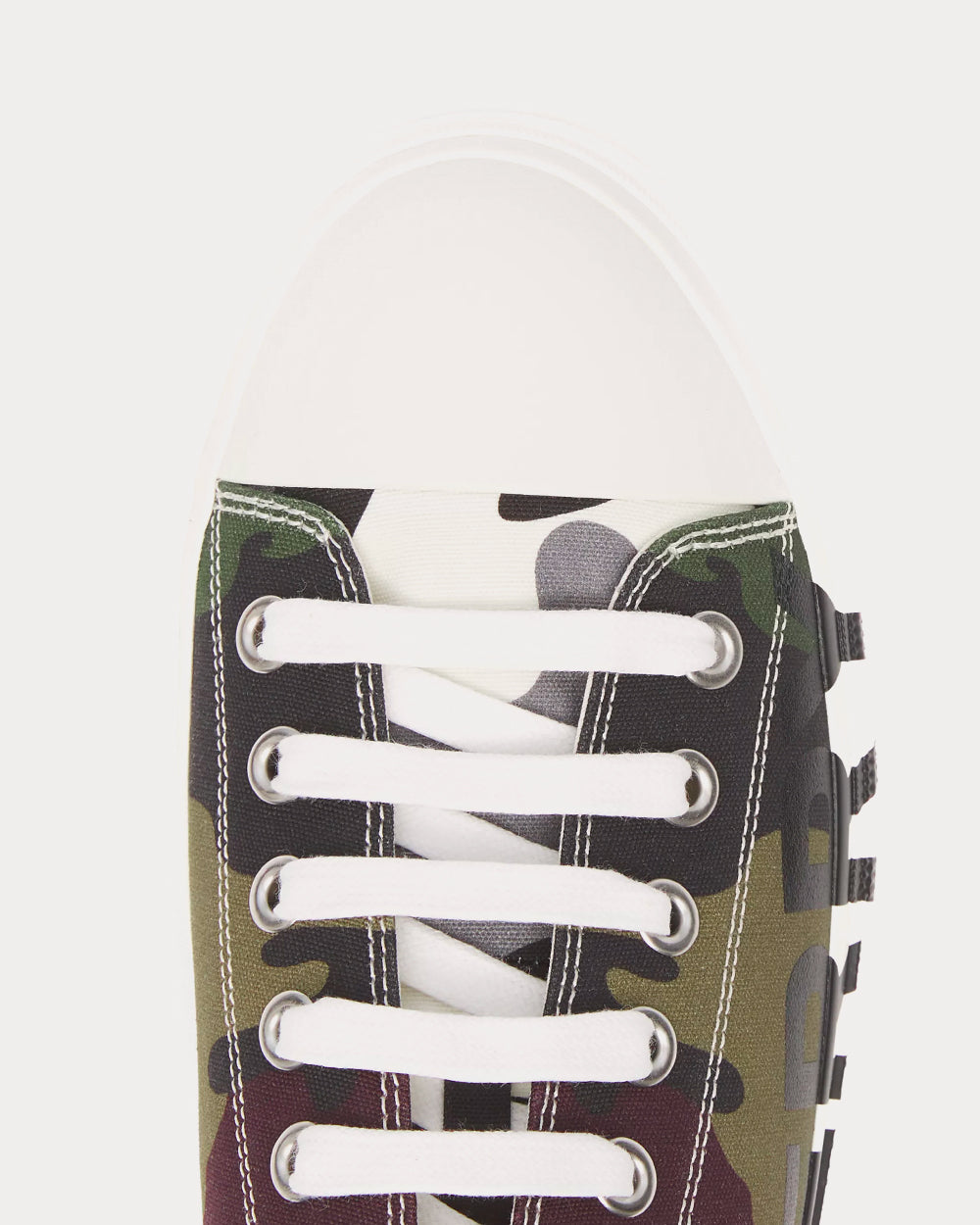 Burberry Logo Print Camouflage Cotton Mangrove Green Low Top Sneakers - 4