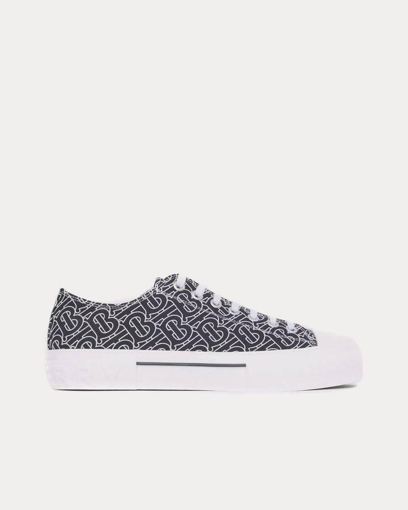 Burberry Monogram Print Black / White Low Top Sneakers - 1