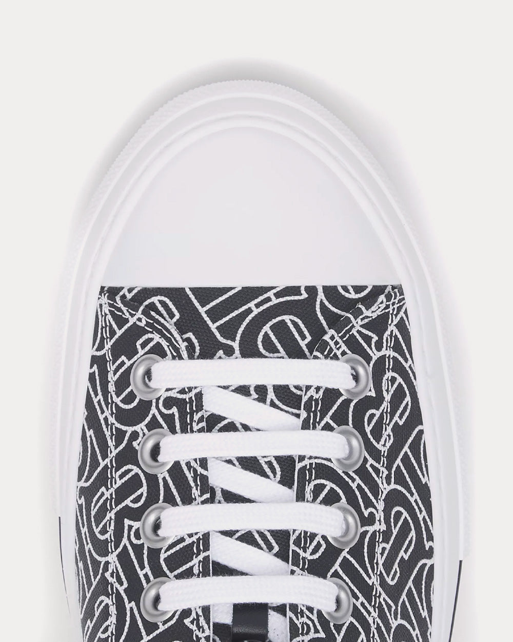 Burberry Monogram Print Black / White Low Top Sneakers - 3