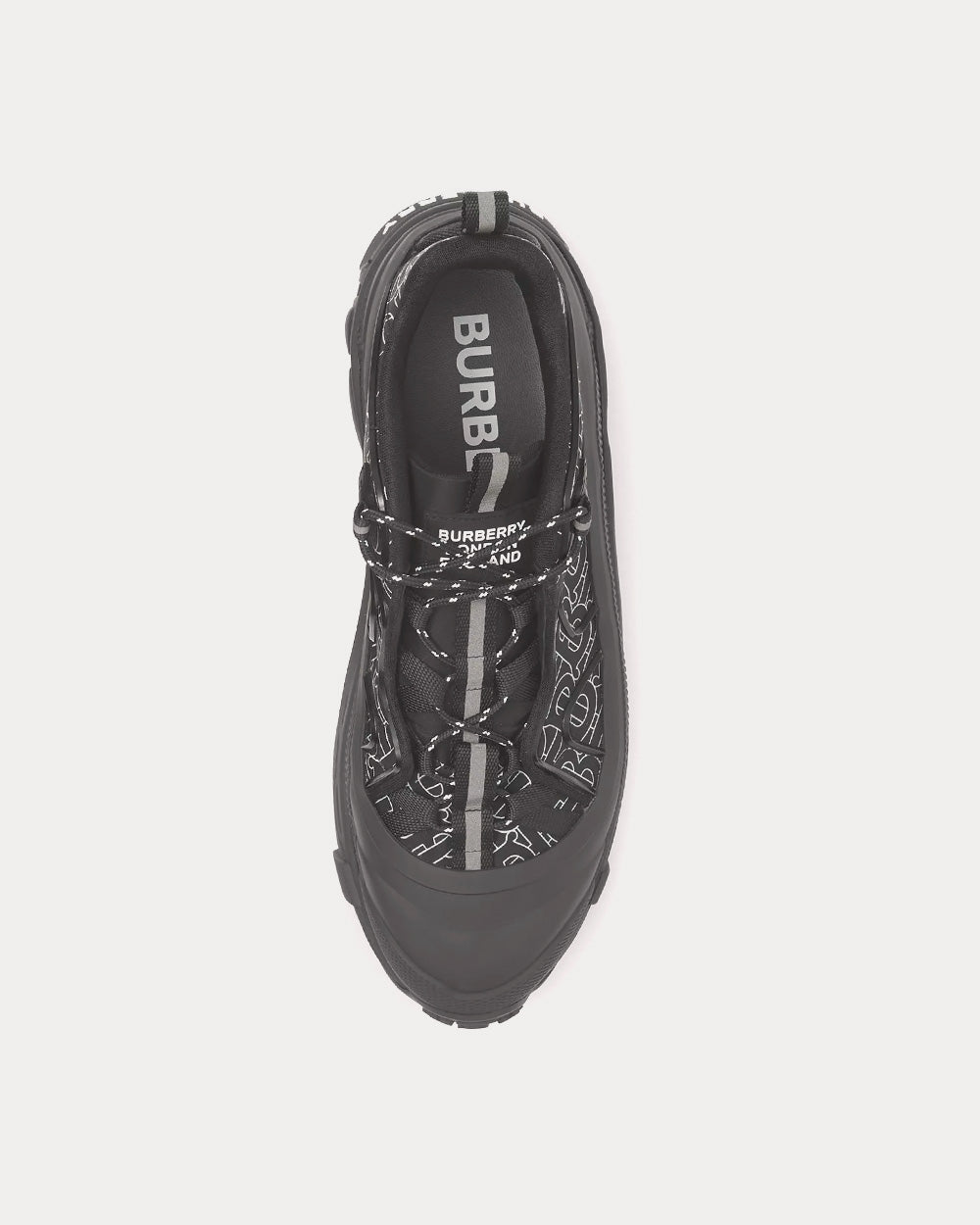 Burberry Arthur Monogram Print Nylon Black Low Top Sneakers - 2