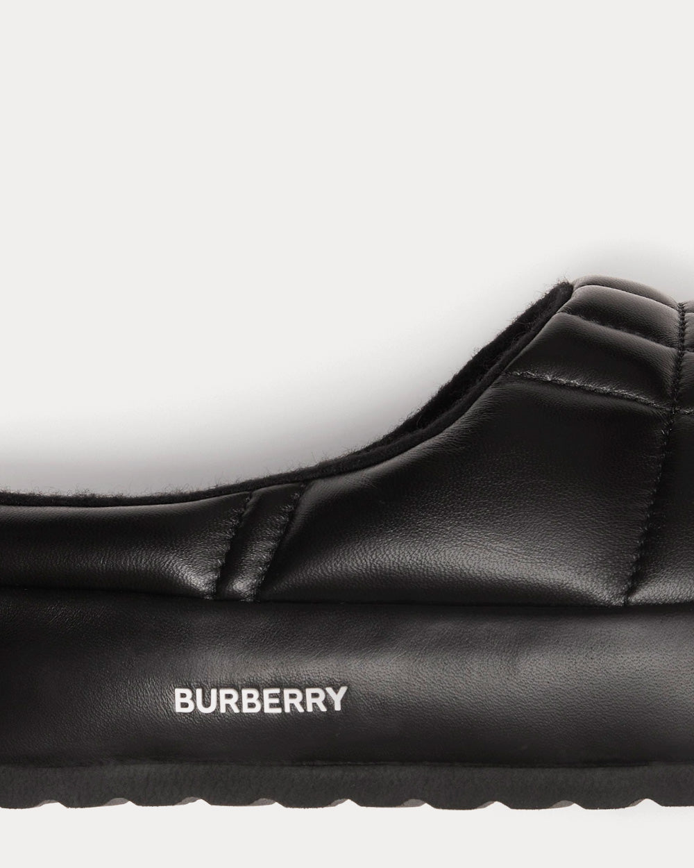 Burberry Quilted Lambskin Slippers Black Slip Ons - 3