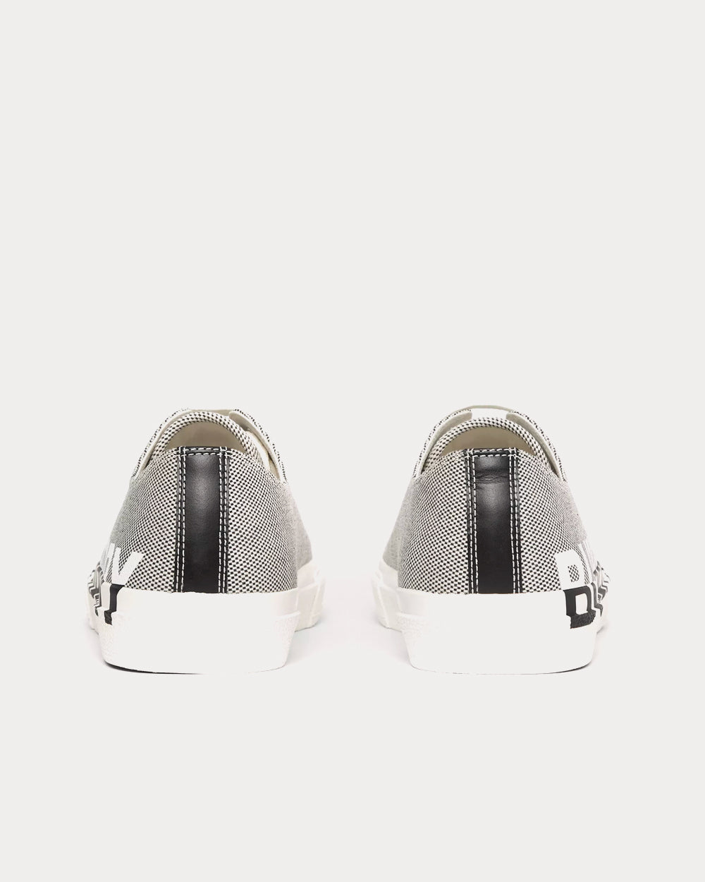 Burberry Logo Print Cotton Canvas White / Black Low Top Sneakers - 3