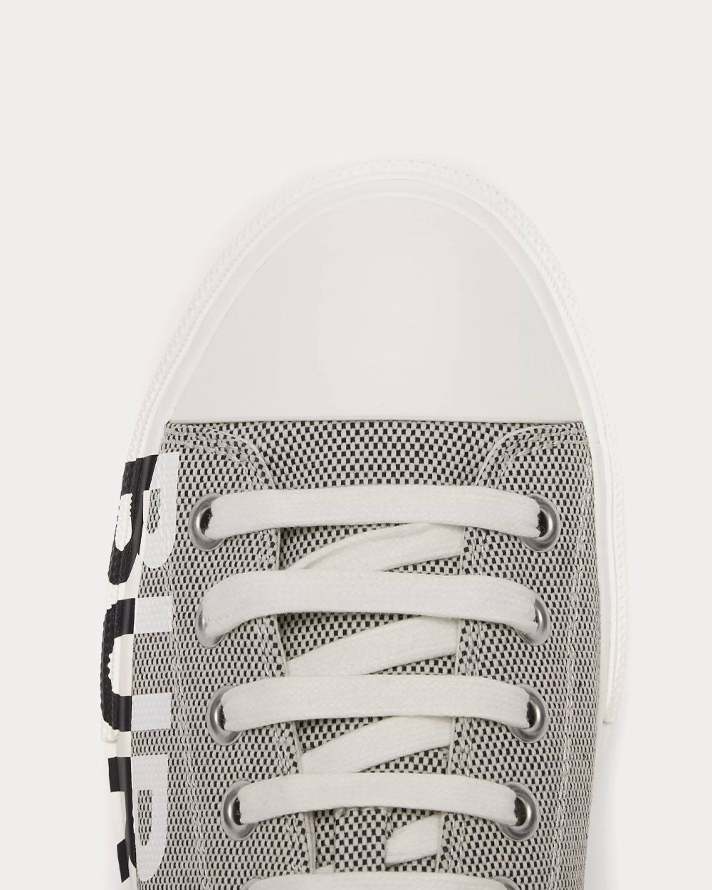 Burberry Logo Print Cotton Canvas White / Black Low Top Sneakers - 4