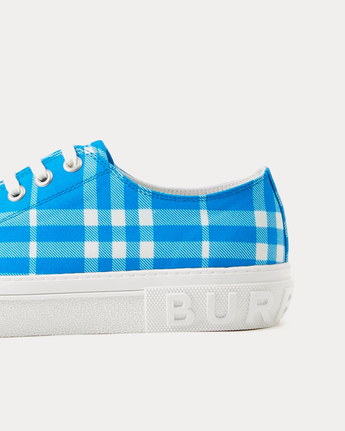 Burberry Check Cotton Vivid Blue Low Top Sneakers - 3