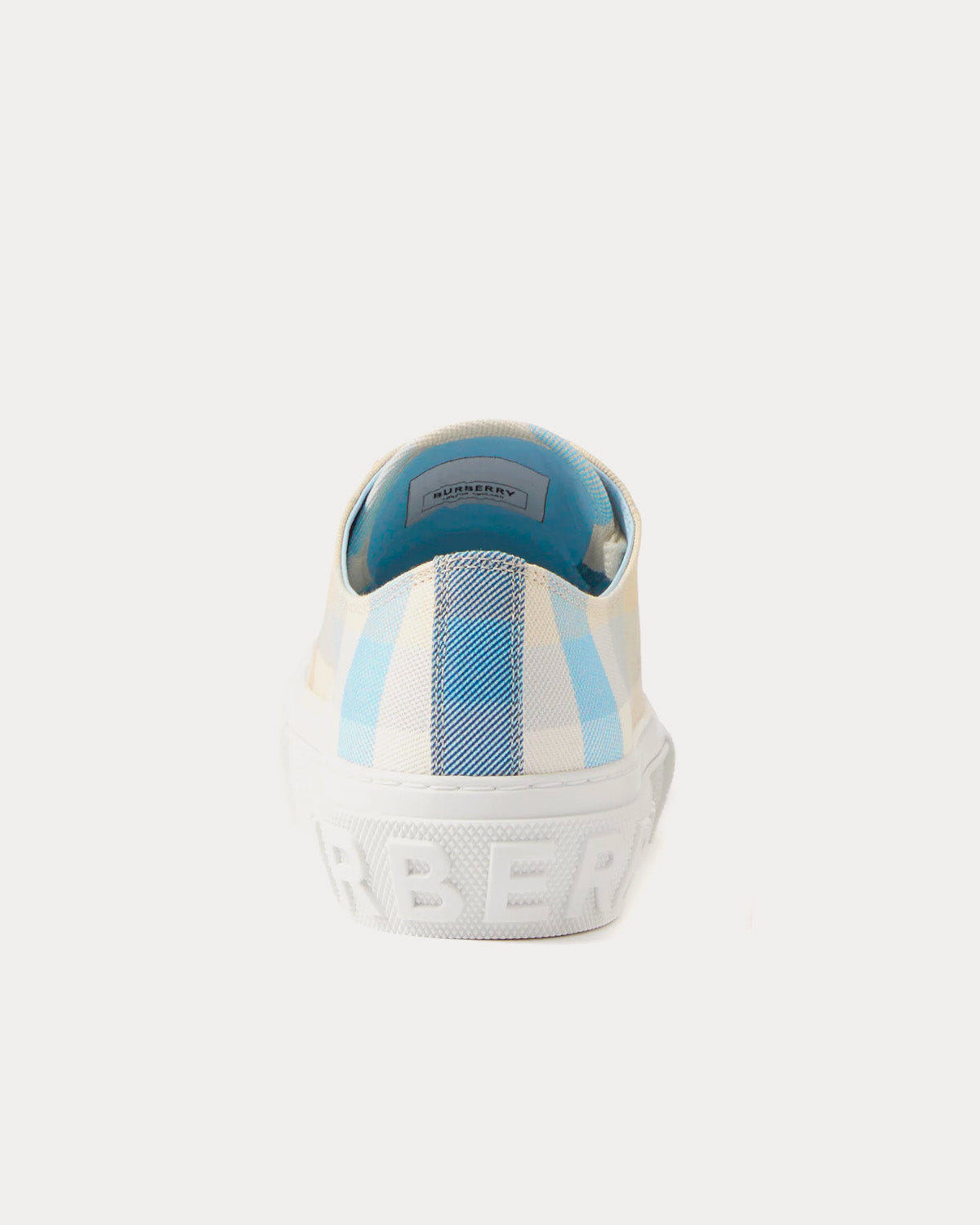 Burberry Check Cotton Soft Blue Low Top Sneakers - 2