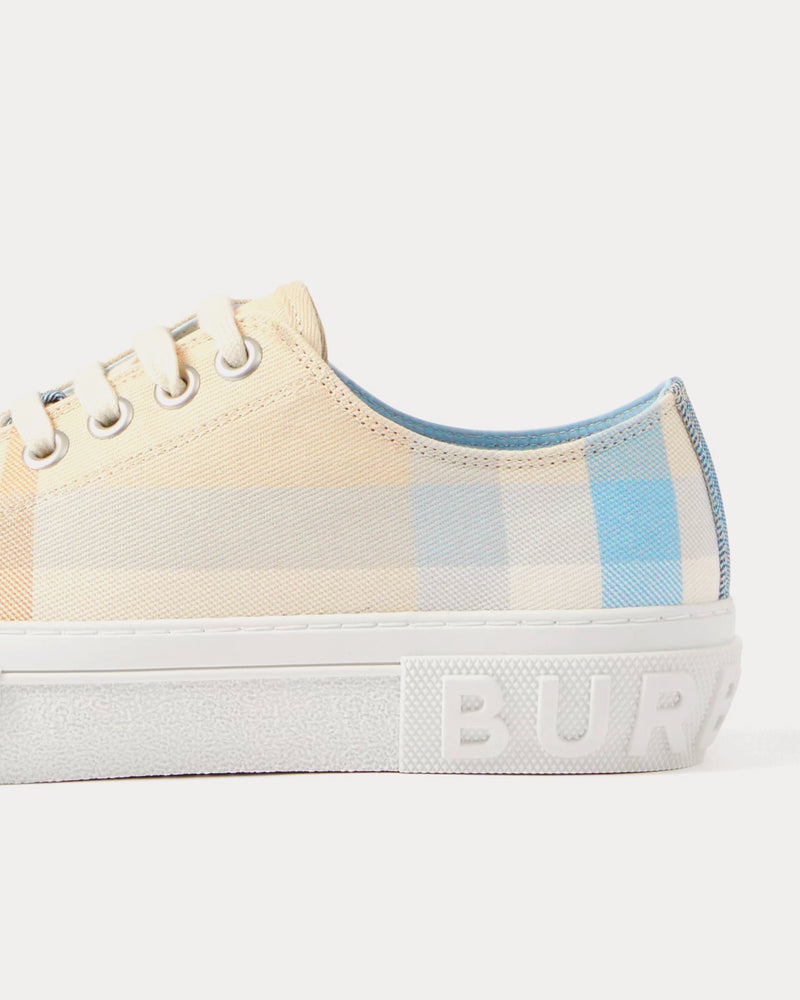 Burberry Check Cotton Soft Blue Low Top Sneakers - 3