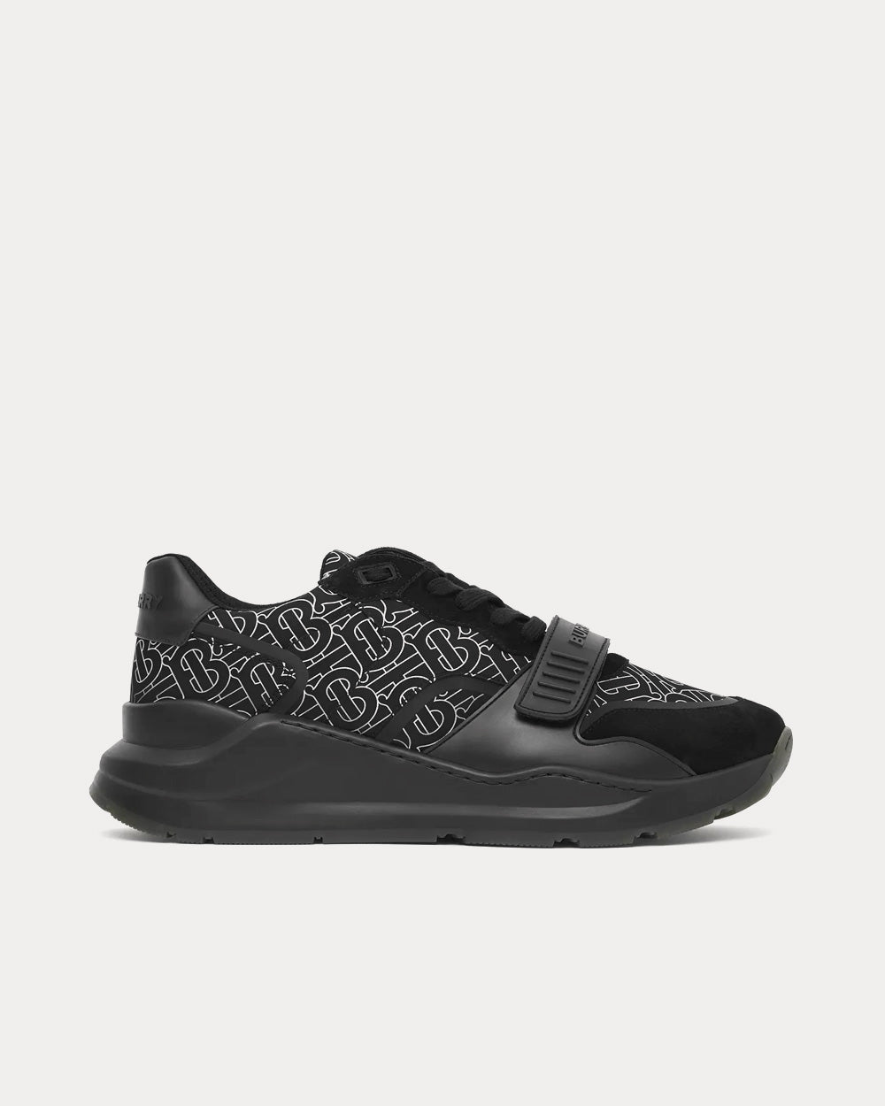 Burberry Monogram Print Nylon Black / White Low Top Sneakers - 1